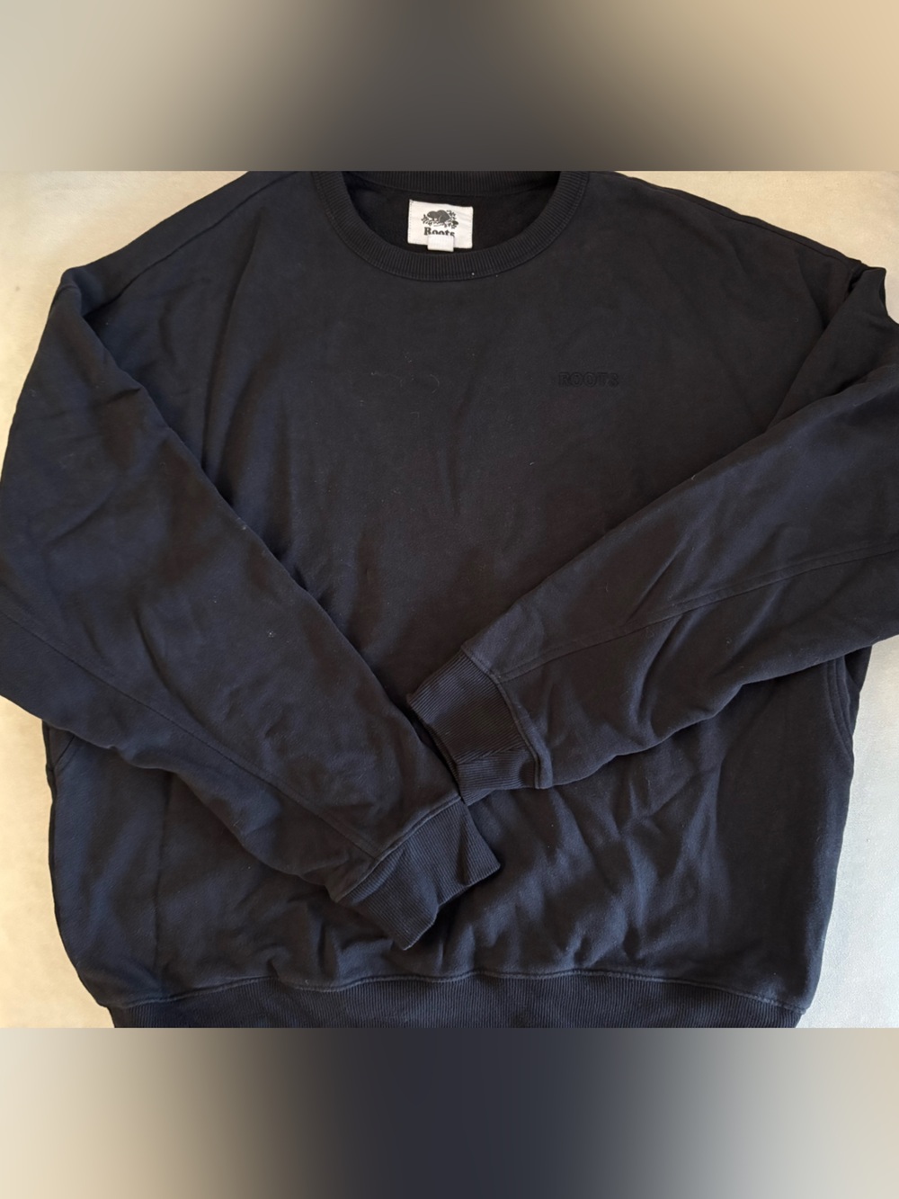 Roots Unisex Classic Black Crewneck